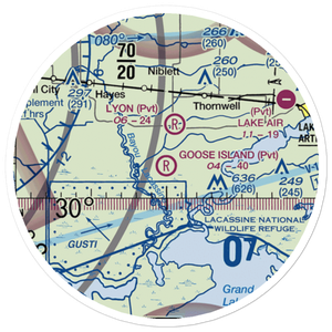 Goose Island Airport (1LA3) VFR Sectional Sticker (20 mile)