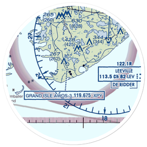 Bayou Fourchon Seaplane Base (1LA4) VFR Sectional Sticker (20 mile)