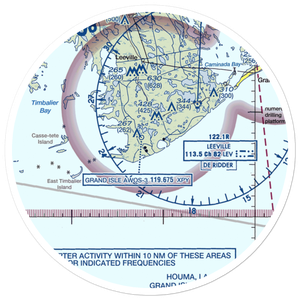 Bayou Fourchon Seaplane Base (1LA4) VFR Sectional Sticker (30 mile)