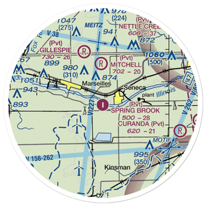 Spring Brook Airport (1LL2) VFR Sectional Sticker (20 mile)