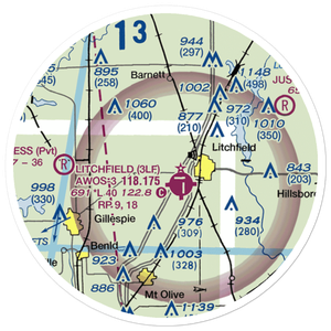 Sies Landing Area Airport (1LL4) VFR Sectional Sticker (20 mile)