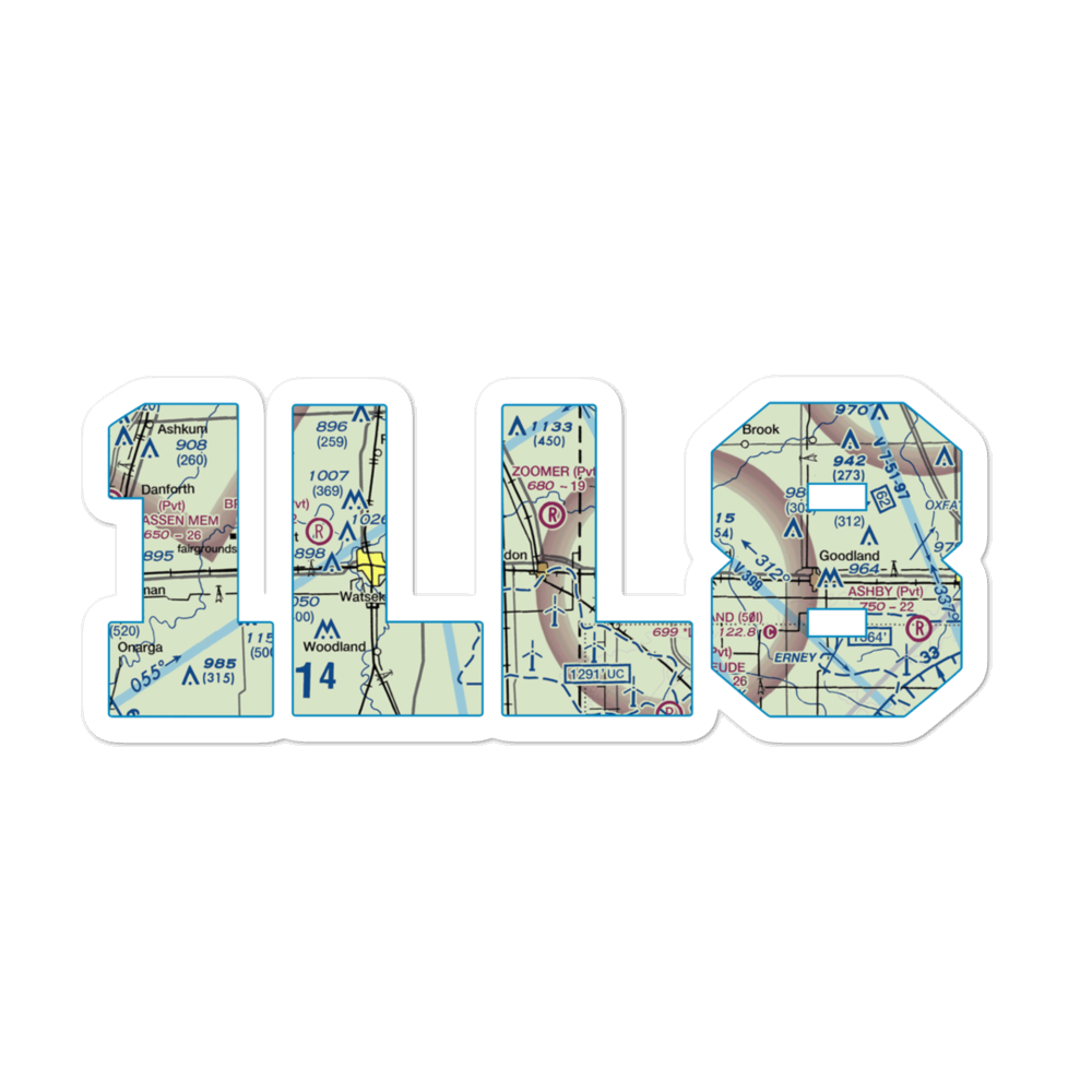 Zoomer Field (1LL8) VFR Sectional Sticker 