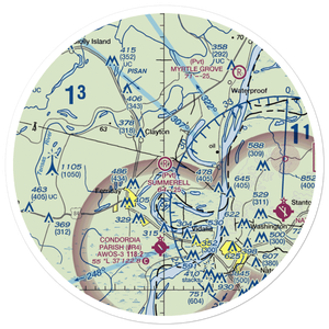 Summerell Airport (1LS8) VFR Sectional Sticker (30 mile)