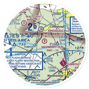Mayberry Run Airport (1MD8) VFR Sectional Sticker (20 mile)