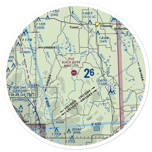Black River Ranch Airport (1MI3) VFR Sectional Sticker (30 mile)