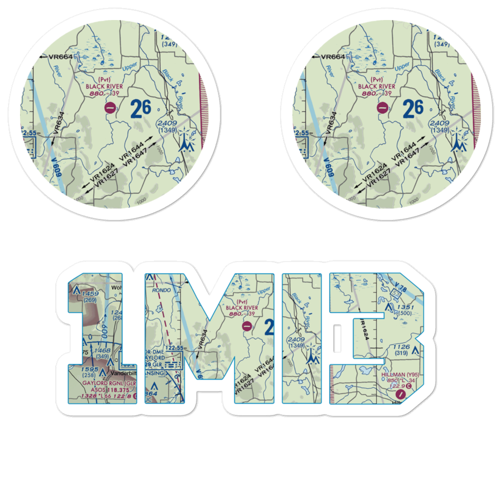 Black River Ranch Airport (1MI3) VFR Sectional Sticker Pack 