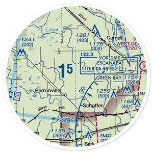Ramsy Farm Airport (1MI4) VFR Sectional Sticker (20 mile)