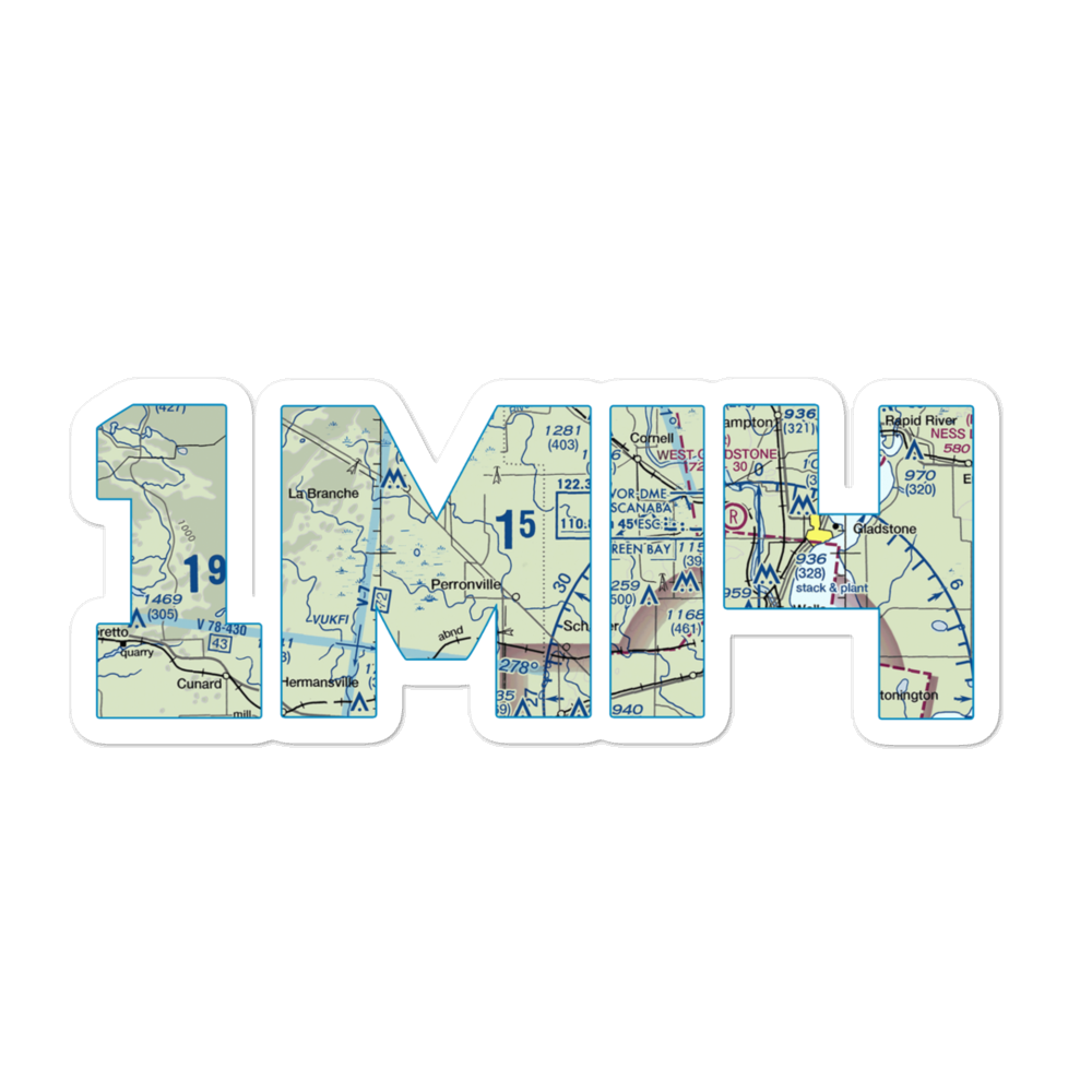 Ramsy Farm Airport (1MI4) VFR Sectional Sticker 