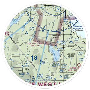 Vlachos Acres Airport (1MI8) VFR Sectional Sticker (30 mile)