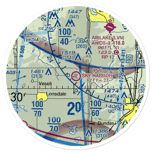 Sky Harbor Residential Airpark (1MN8) VFR Sectional Sticker (20 mile)
