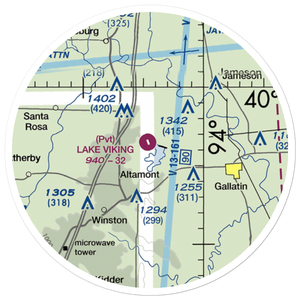 Lake Viking Airport (1MO3) VFR Sectional Sticker (20 mile)