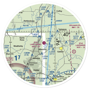 Lake Viking Airport (1MO3) VFR Sectional Sticker (30 mile)