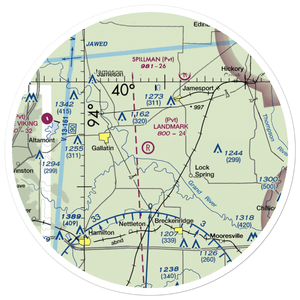 Longwood Mfg Corp Airport (1MO4) VFR Sectional Sticker (30 mile)