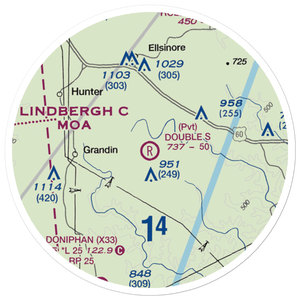 Double S Ranch Airport (1MO6) VFR Sectional Sticker (20 mile)