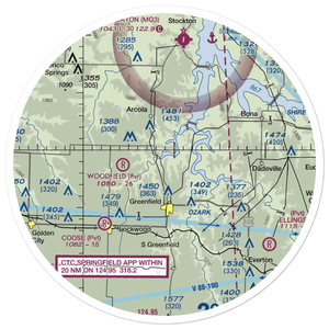 Eagle's Point & Red Barn Village Airpark (1MO9) VFR Sectional Sticker (30 mile)