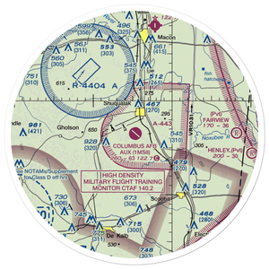 Columbus Air Force Base Aux Field Airfield (1MS8) VFR Sectional Sticker (30 mile)