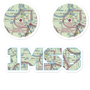 Columbus Air Force Base Aux Field Airfield (1MS8) VFR Sectional Sticker Pack