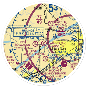Wilcox Airport (1MT9) VFR Sectional Sticker (20 mile)