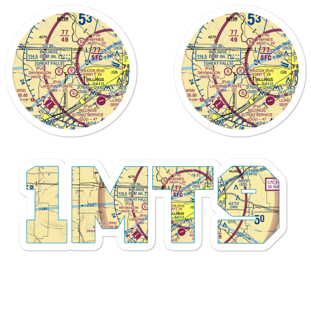 Wilcox Airport (1MT9) VFR Sectional Sticker Pack 