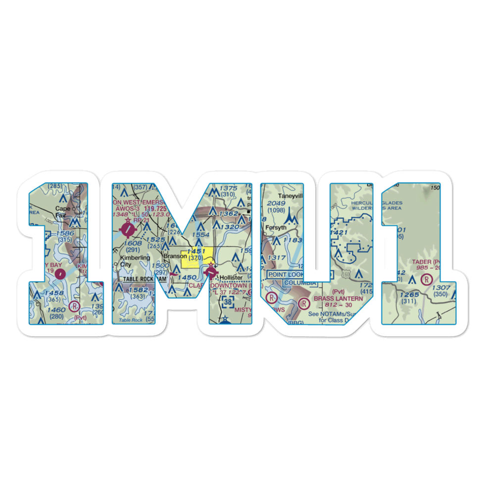 Lake Taney Como Seaplane Base (1MU1) VFR Sectional Sticker 