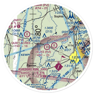 Delk's Airport (1NC0) VFR Sectional Sticker (20 mile)