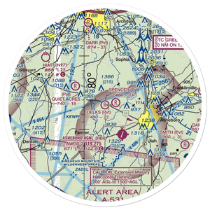 Delk's Airport (1NC0) VFR Sectional Sticker (30 mile)