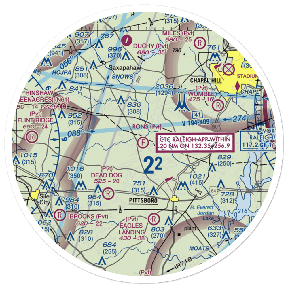 Ron's Ultralight Field (1NC1) VFR Sectional Sticker (30 mile) 