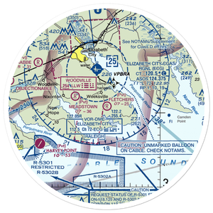 Fletcher's Airport (1NC3) VFR Sectional Sticker (30 mile)