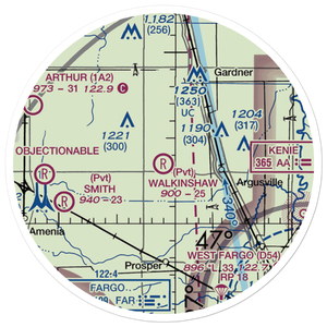 Walkinshaw Airport (1ND4) VFR Sectional Sticker (20 mile)