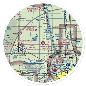 Walkinshaw Airport (1ND4) VFR Sectional Sticker (30 mile)