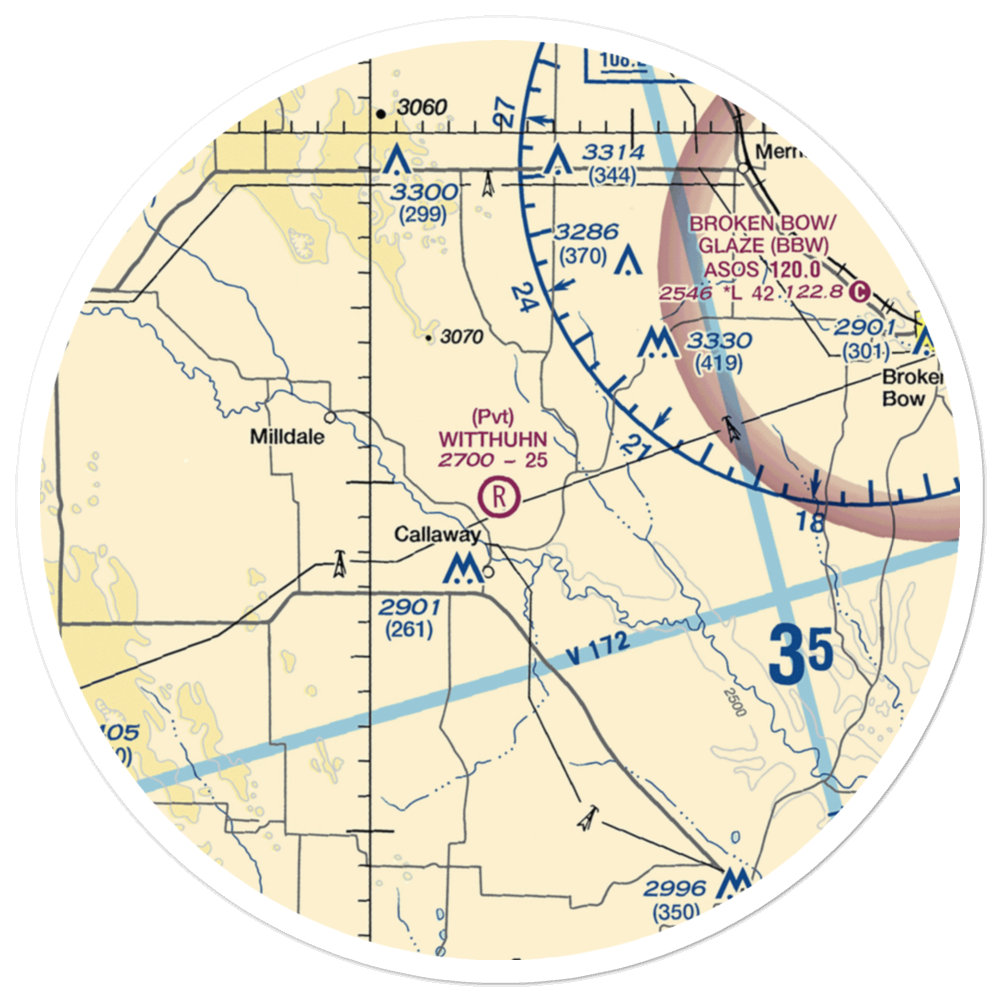 Witthuhn Airport (1NE2) VFR Sectional Sticker (30 mile) 