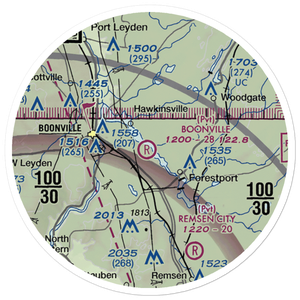 Boonville Inc Airport (1NK7) VFR Sectional Sticker (20 mile)