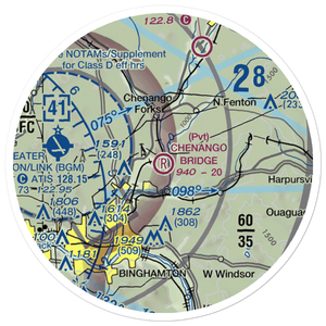 Chenango Bridge Airport (1NK8) VFR Sectional Sticker (20 mile)