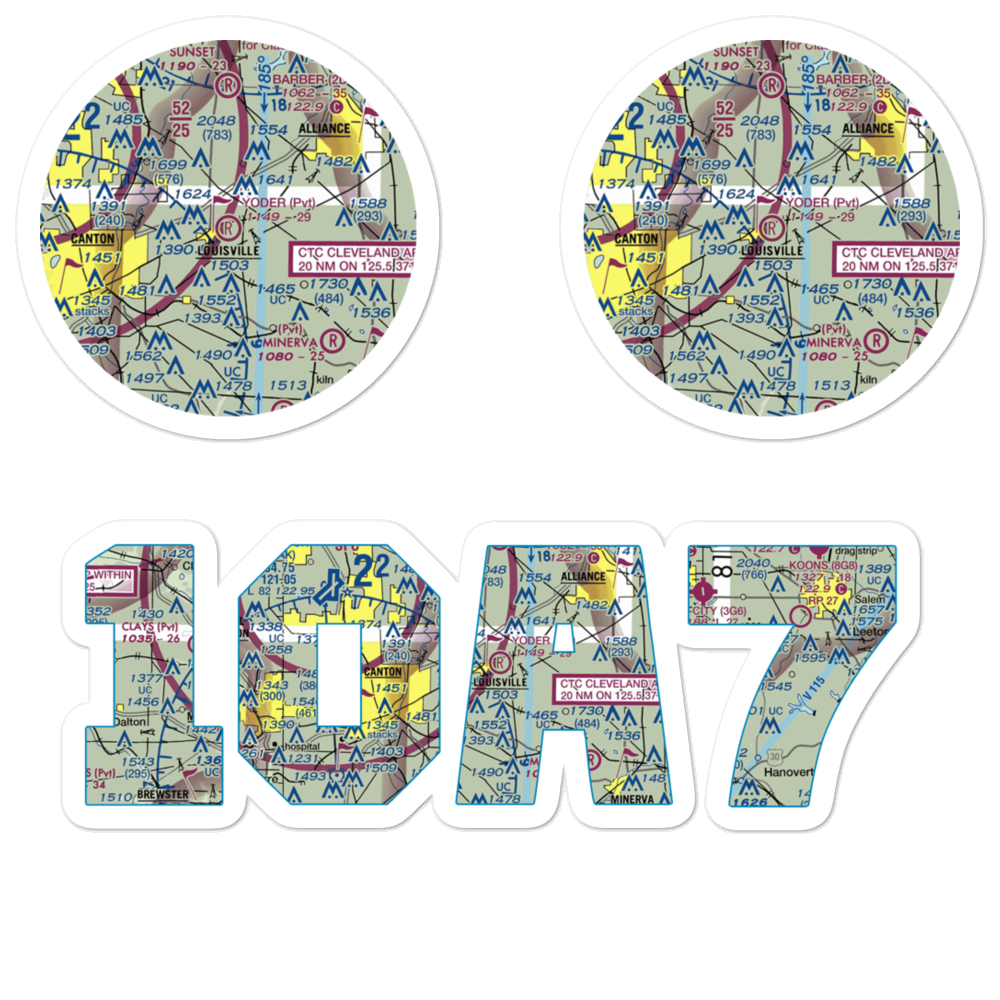 Yoder Airport (1OA7) VFR Sectional Sticker Pack 
