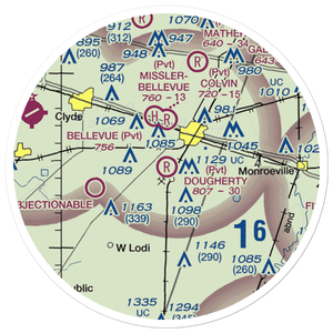 Dougherty Airport (1OH2) VFR Sectional Sticker (20 mile)