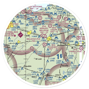 Dougherty Airport (1OH2) VFR Sectional Sticker (30 mile)