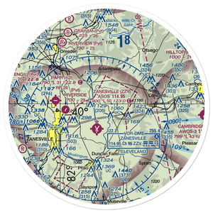 Derry Landing Strip (1OH7) VFR Sectional Sticker (30 mile)