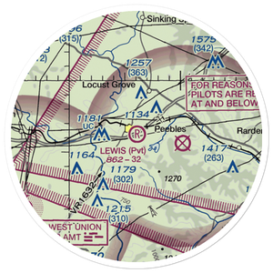 Lewis Airport (1OH9) VFR Sectional Sticker (20 mile)