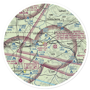 Lewis Airport (1OH9) VFR Sectional Sticker (30 mile)