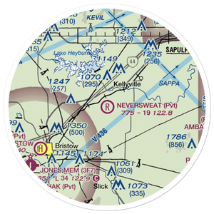 Neversweat Airport (1OK0) VFR Sectional Sticker (20 mile)