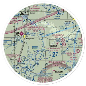 Dave's Place Airport (1OK1) VFR Sectional Sticker (30 mile)