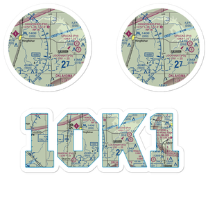 Dave's Place Airport (1OK1) VFR Sectional Sticker Pack
