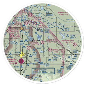 Wolfe Field Airport (1OK3) VFR Sectional Sticker (30 mile)