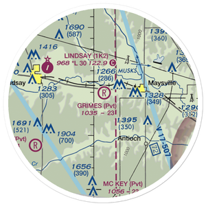 Grimes Airport (1OK7) VFR Sectional Sticker (20 mile)