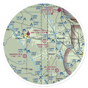 Grimes Airport (1OK7) VFR Sectional Sticker (30 mile)