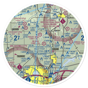 5B Ranch Airport (1OK8) VFR Sectional Sticker (30 mile)