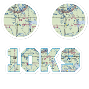 Hankins Airport (1OK9) VFR Sectional Sticker Pack