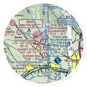 North Plains Gliderport (1OR4) VFR Sectional Sticker (20 mile)