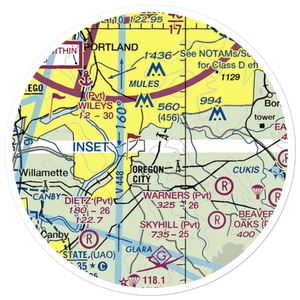 Clackamas Heights Airport (1OR6) VFR Sectional Sticker (20 mile)