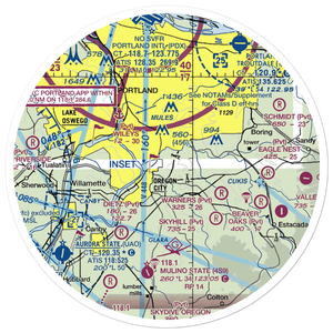 Clackamas Heights Airport (1OR6) VFR Sectional Sticker (30 mile)